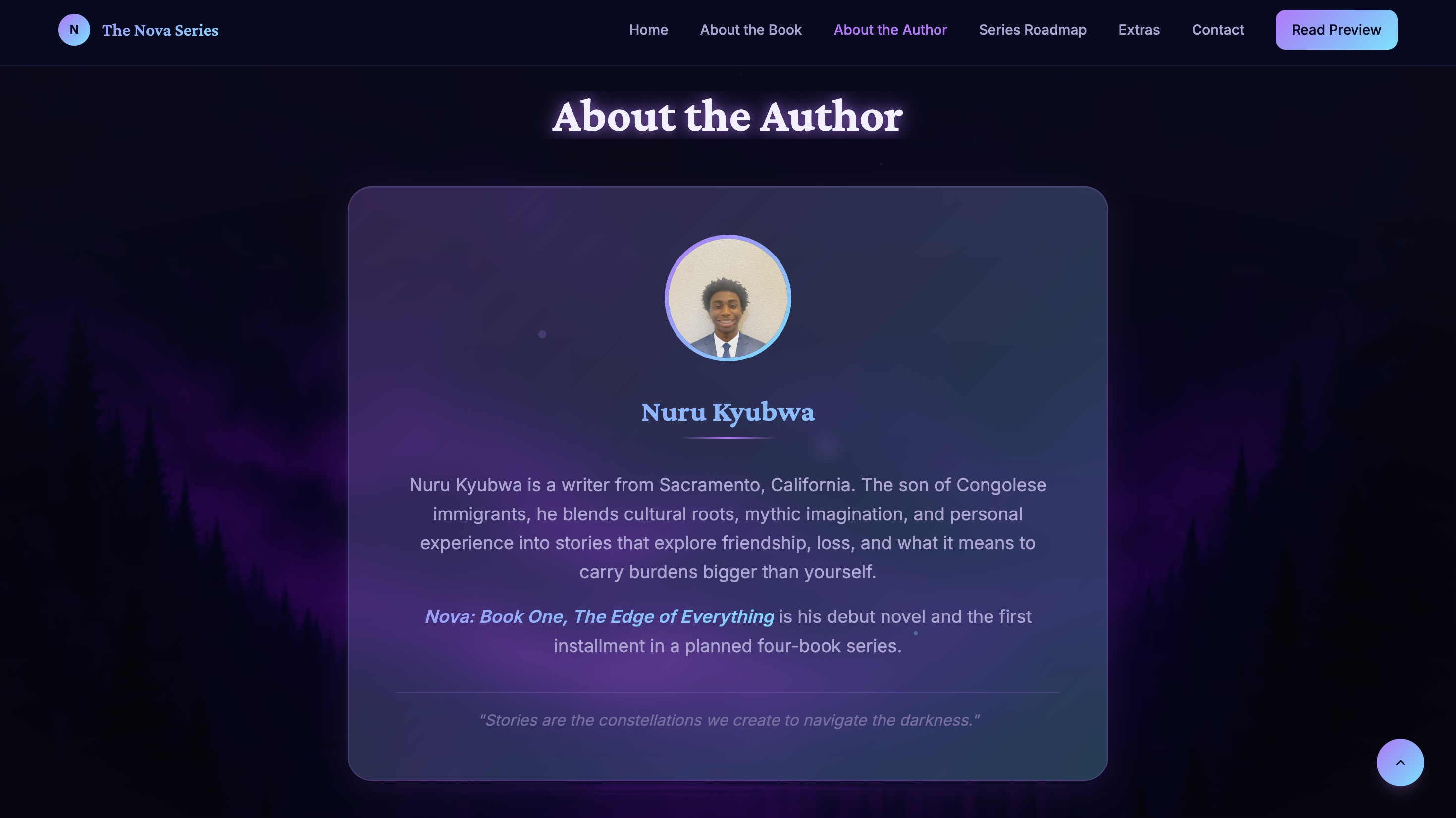 Congolese and Ethiopian Chico State author of The Nova Series