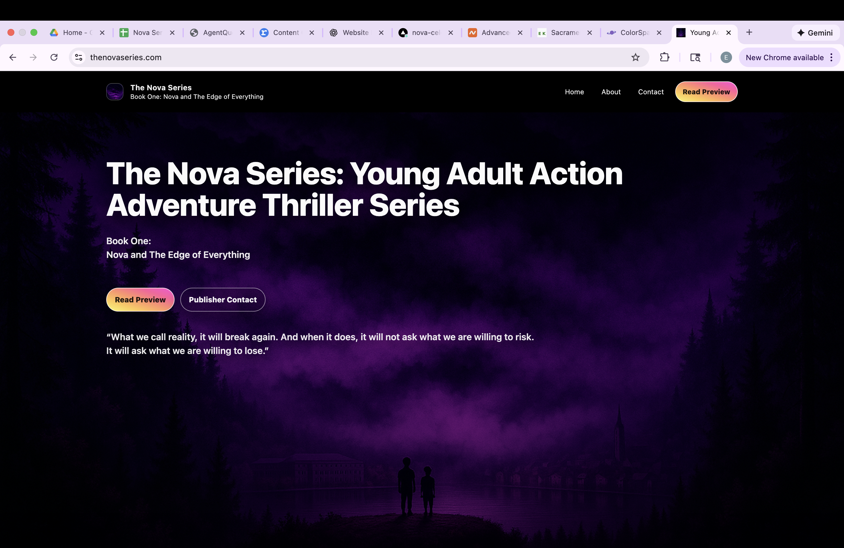 The Nova Series homepage preview